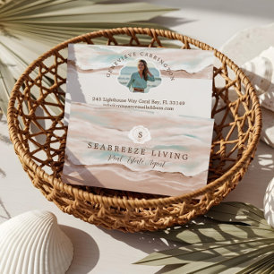 Costal Beach Seaside Properties Photo Real Estate Business Card