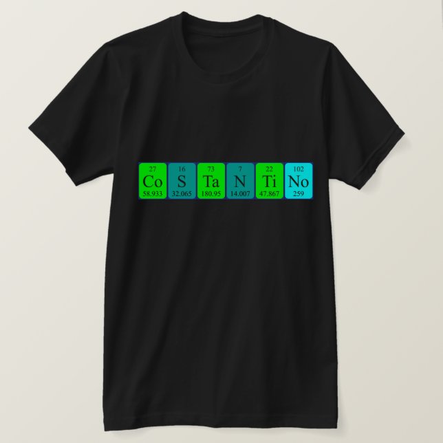 Costantino periodic table name shirt (Design Front)