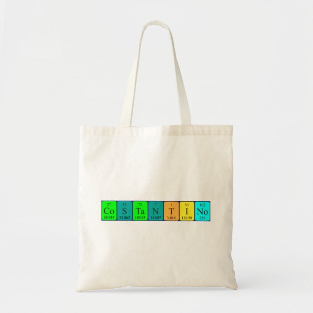 Costantino periodic table name tote bag (Front)