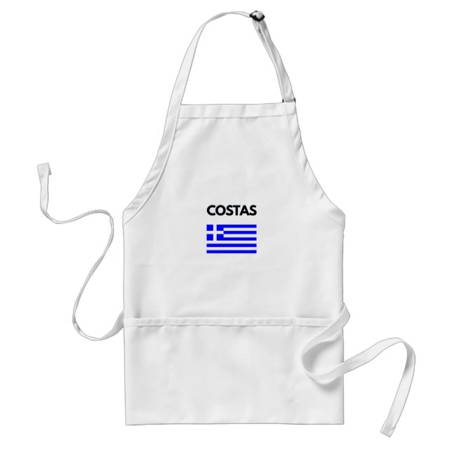 Costas Greek Name with Greek Flag Design Standard Apron (Front)