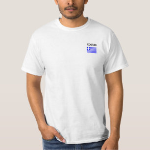 Costas Greek Name with Greek Flag Design T-Shirt