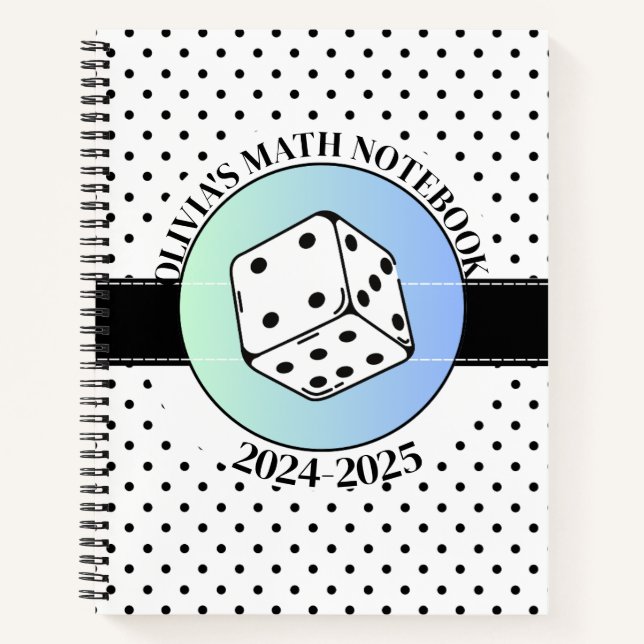 Costomazable Black And White Elegant MATH Notebook (Front)