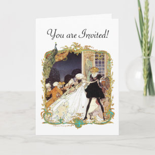 Costume Ball Vintage Style Art Design Invitation