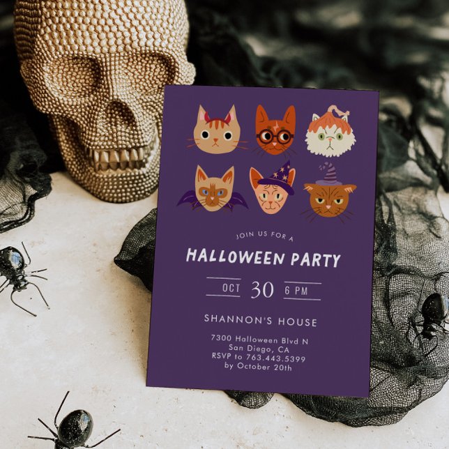 Costume Cats Halloween Party Invitation (Creator Uploaded)