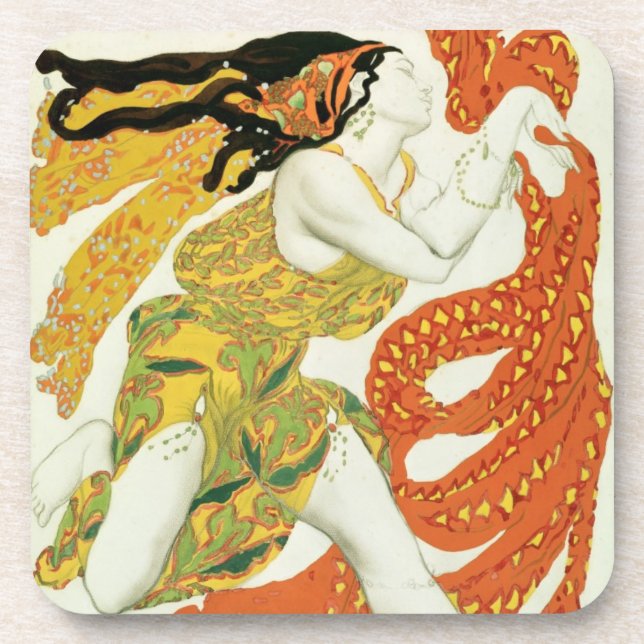 Costume design for a bacchante in 'Narcisse' Coaster (Front)