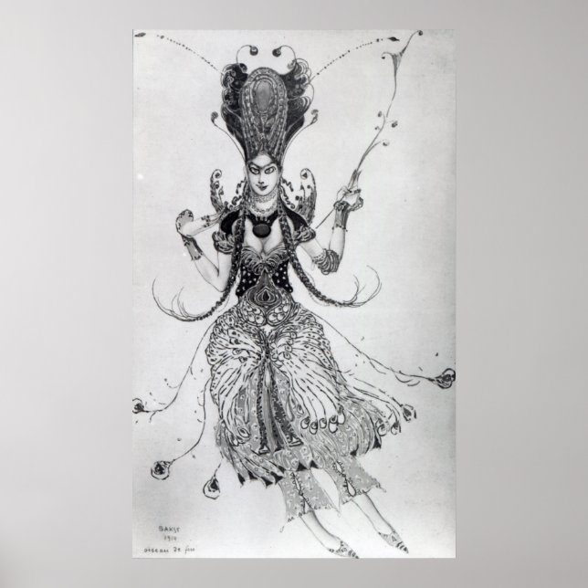 Costume design for 'The Firebird', 1910 Poster (Front)