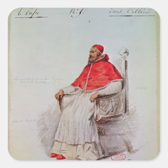 Costume design for the Pope Clement VII Square Sticker (Front)