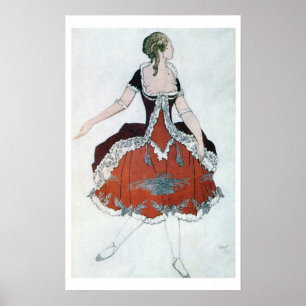 Costume design for The Princess Aurora, from Sleep Poster