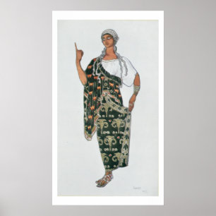 Costume design from Phedre, 1917 (colour litho) Poster