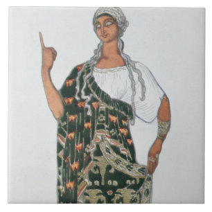 Costume design from Phedre, 1917 (colour litho) Tile