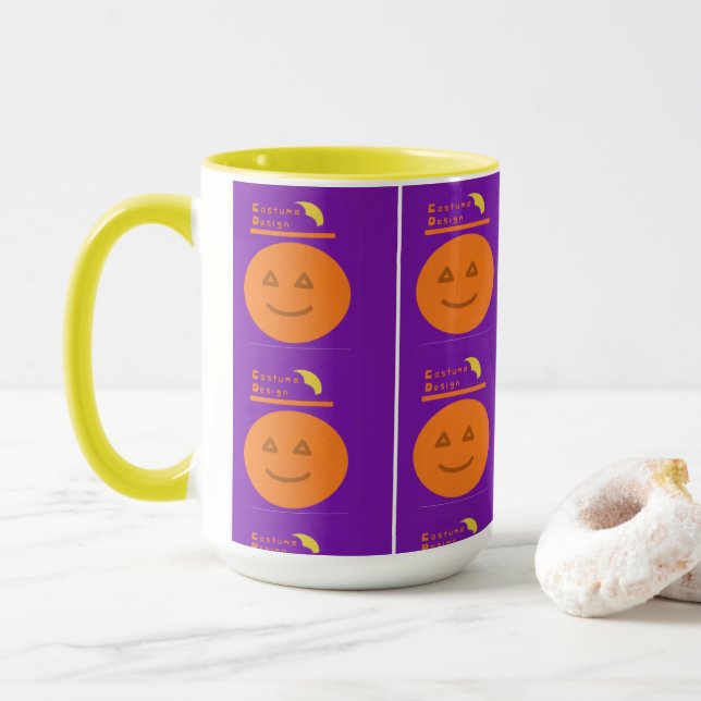 Costume Design Pumpkin Halloween Mug (With Donut)