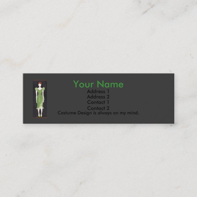 Costume Designer Mini Business Card (Front)