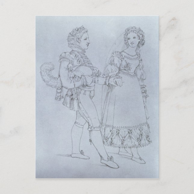 Costume designs Figaro and Susanna from opera Postcard (Front)