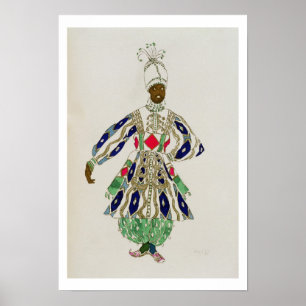 Costume for a 'negro', from Aladdin, 1916 (colour Poster
