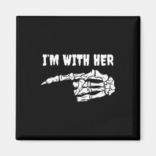 Costume For Couples I'm With Her Skeleton Matching Magnet