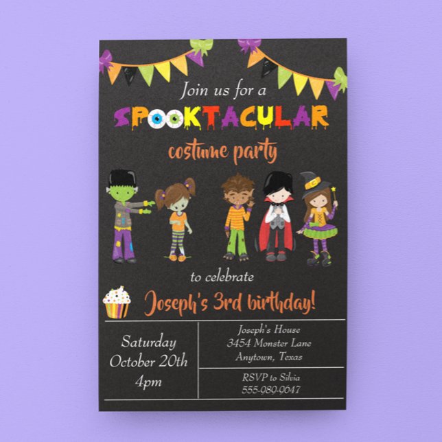 Costume Halloween Birthday Party Child Trick Treat Invitation (Creator Uploaded)