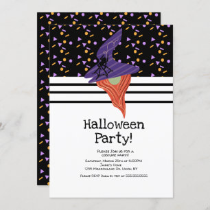Costume Halloween Party Gnome Doodles Confetti Invitation