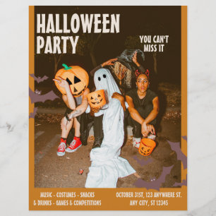 Costume Halloween Party,Vintage Editable Halloween Flyer