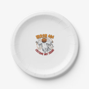 Costume Not Found Halloween Pumpkin Ghost_1 Paper Plate