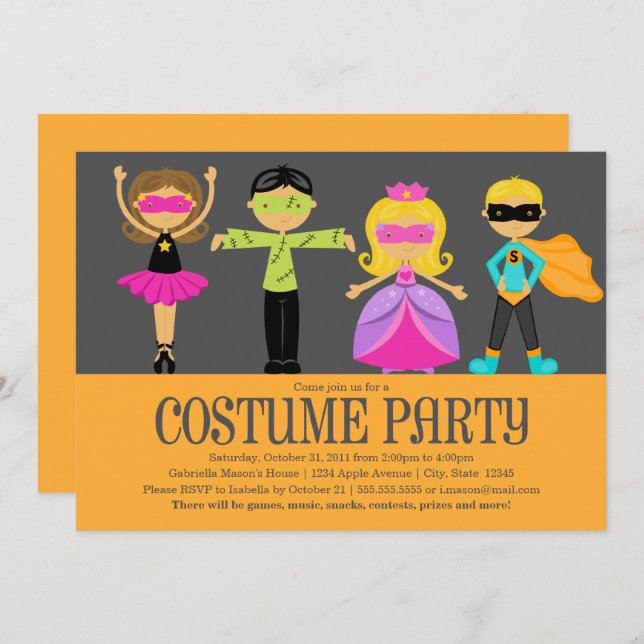 Costume Party Invitation (Front/Back)