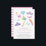 Costume Party Kids birthday party Rainbow 001 Invitation<br><div class="desc">A kid's birthday party invitation featuring dress up items illustrations.</div>