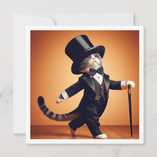 Costume party, Tap dance,  Dance party, cat  Invitation (Front)
