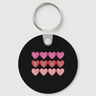 Costume Read Cute Hearts Valentines Day Teacher Li Key Ring