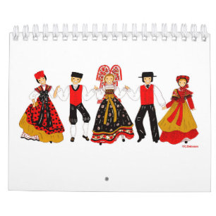 Costume traditionnel d'Alsace, France Calendar