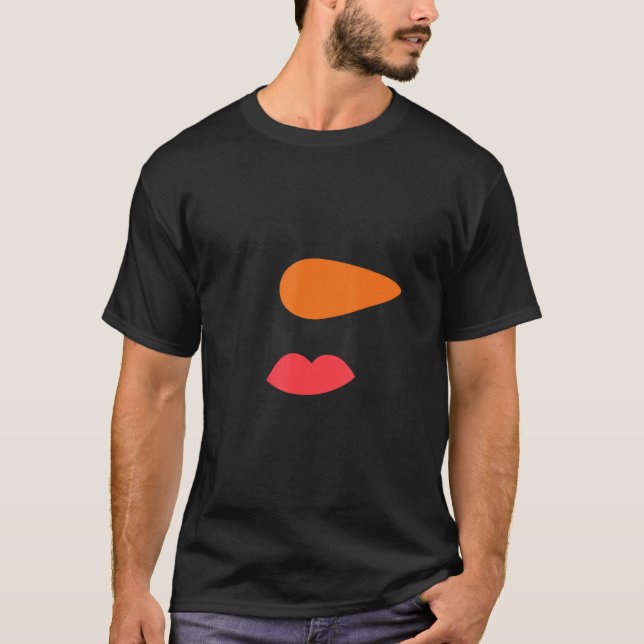 Costume with a snowman face   snowman laughs T-Shirt (Front)