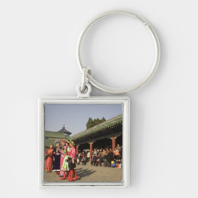 Costumed amateur folk dancers entertain key ring (Front)