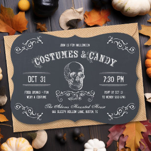 Costumes and Candy Halloween Party Invitation
