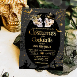 Costumes and Cocktails Adult Halloween Party Invitation