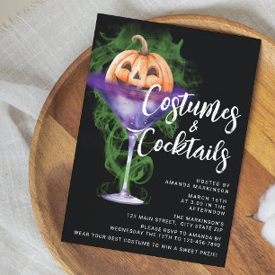 Costumes and Cocktails Adult Halloween Party Invitation