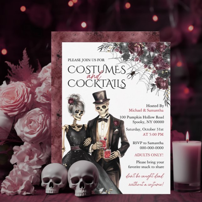 Costumes and Cocktails Adult Halloween Party Invitation (Creator Uploaded)