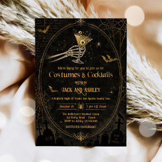 Costumes and Cocktails Adult Halloween Party Invitation