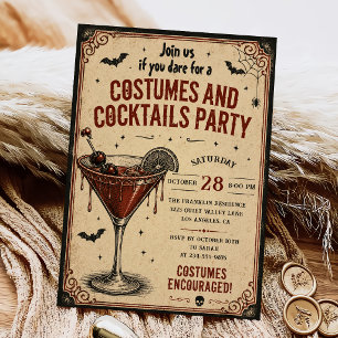 Costumes and Cocktails Adult Halloween Party Invitation