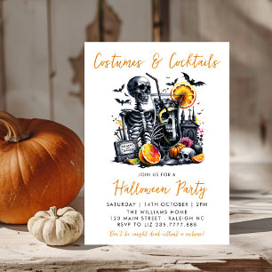 Costumes and Cocktails Adult Halloween Party Invitation