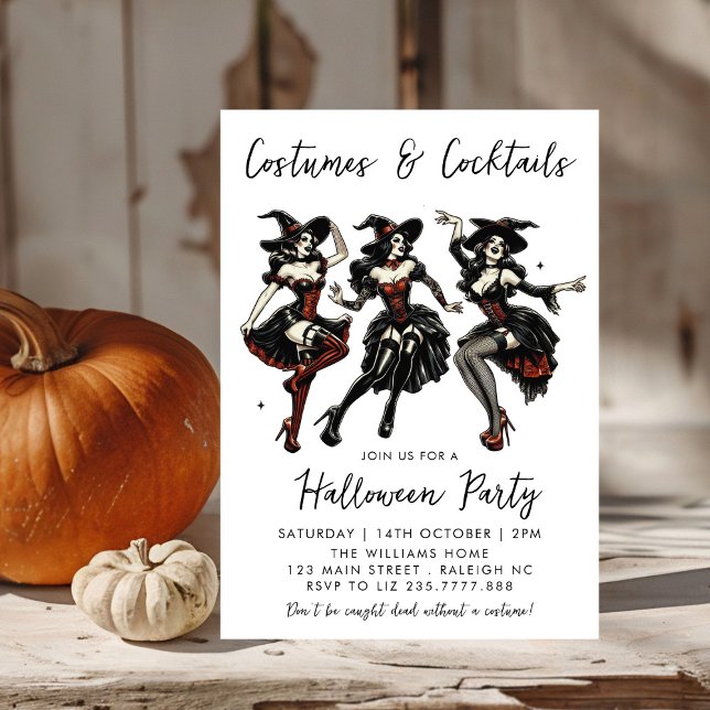 Costumes and Cocktails Adult Halloween Party Invitation (Creator Uploaded)
