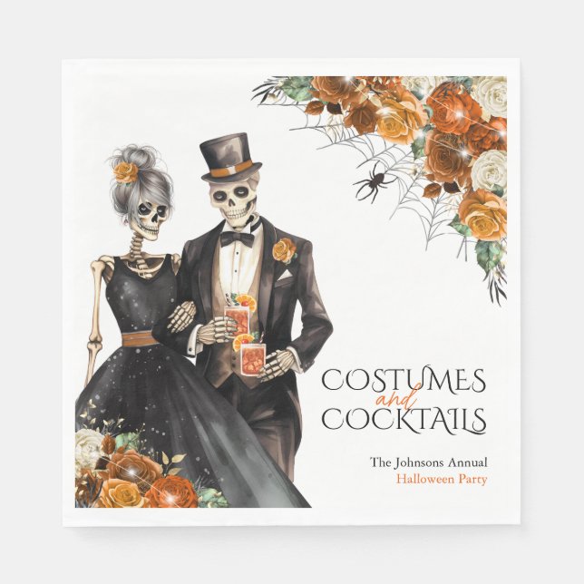 Costumes and Cocktails Adult Halloween Party Napkin (Front)