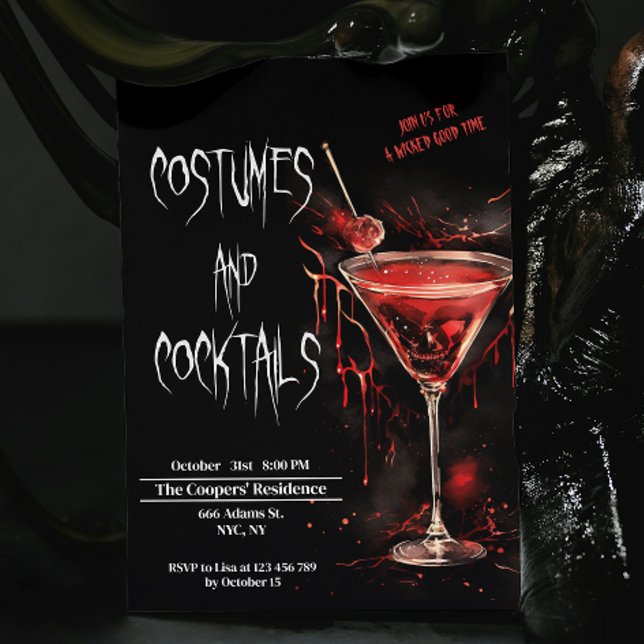Costumes and Cocktails Bloody Potion Halloween Invitation (Creator Uploaded)