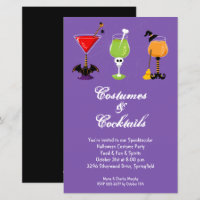 Costumes and Cocktails Budget Halloween Invitation