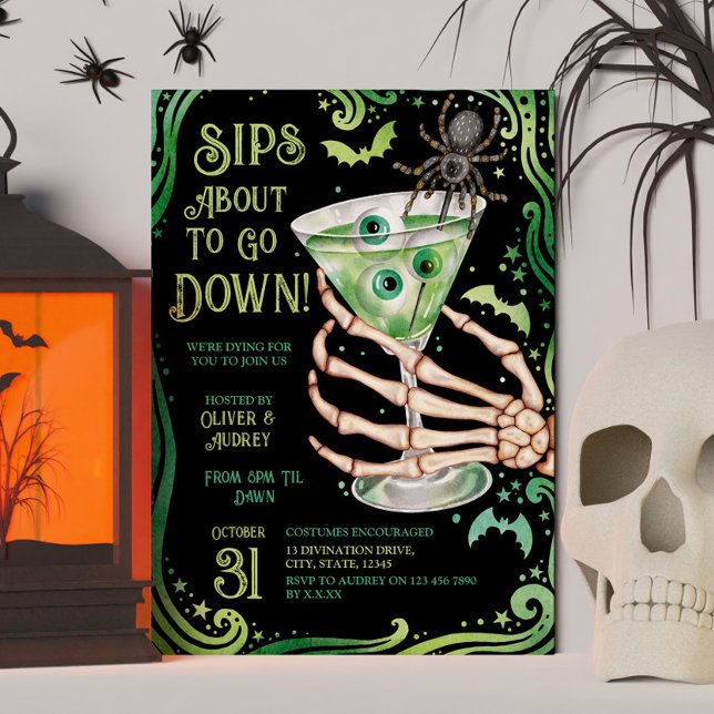 Costumes and Cocktails Eyeball Martini Halloween Invitation (Costumes and Cocktails Eyeball Martini Halloween Invitation)