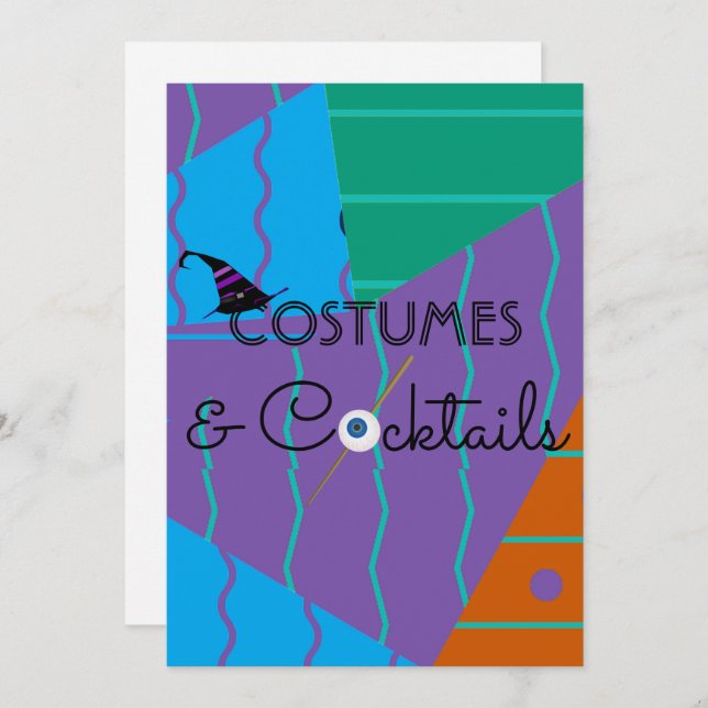 Costumes and Cocktails Halloween Party Invitation (Front/Back)