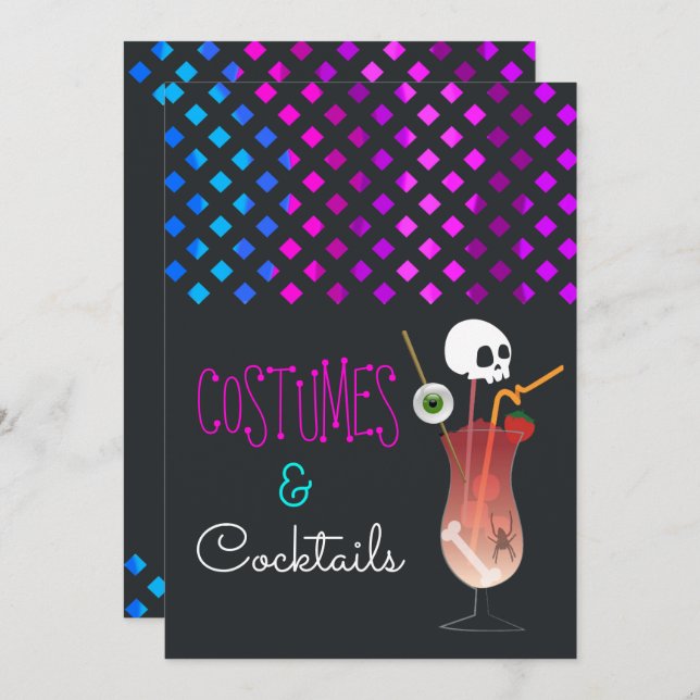 Costumes and Cocktails Halloween Party Invitation (Front/Back)