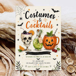 Costumes And Cocktails Halloween Party Invitation