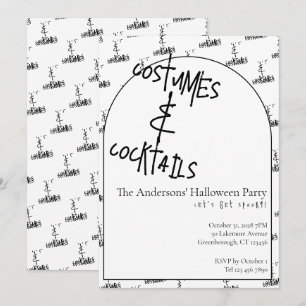 Costumes and Cocktails Halloween Party Invitation