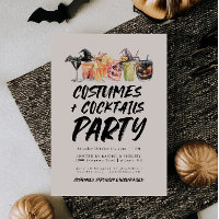 Costumes And Cocktails Halloween Party Invite
