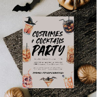 Costumes And Cocktails Halloween Party Invite