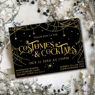 Costumes and Cocktails Spooky Adult Halloween   Invitation