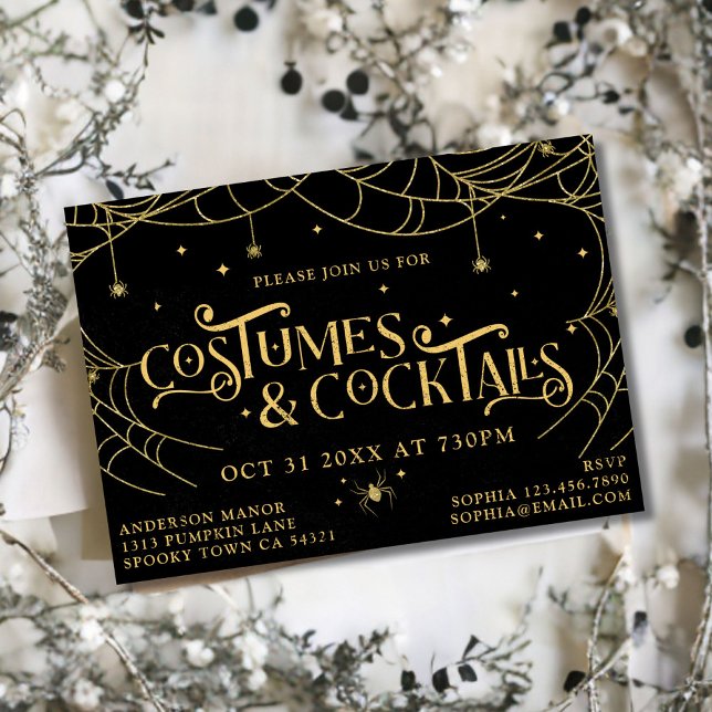 Costumes and Cocktails Spooky Adult Halloween   Invitation (Creator Uploaded)